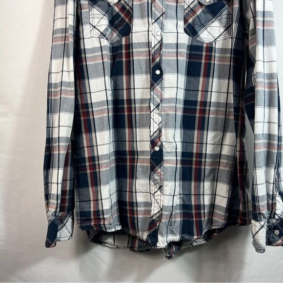 Men's Reclaim Plaid Athletic Fit Long Sleeve Shirt 0631 - Picture 3 of 13